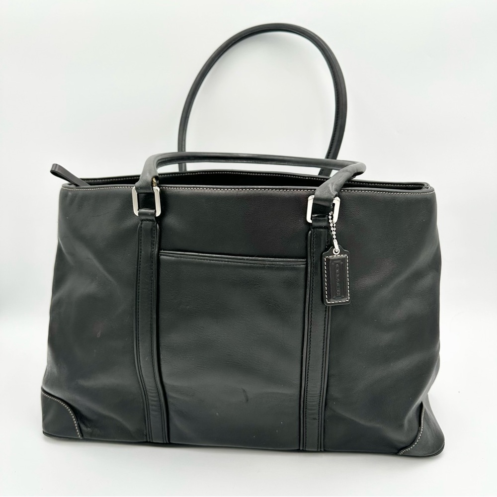 Coach Black Leather Tote Bag